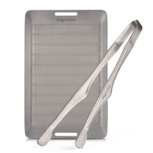 Ensemble de barbecue de camping portable en titane avec poêle et pinces, antiadhésif, 20x13cm