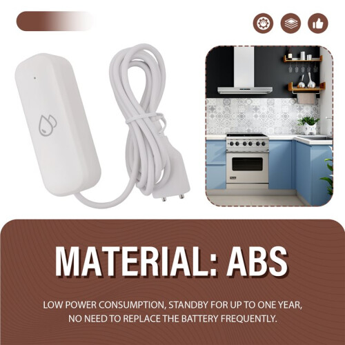 Tuya Zigbee Water Sensor Alarm Water Leak Detector Flood Alert Overflow Security Alarm System Works 1
