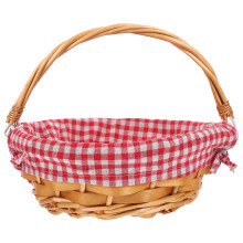 2Pcs Rustic Handwoven Wicker Basket with Handle for Fruit and Snacks