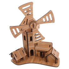 3Ensembles Ensemble Construction Moulin À Vent DIY Bambou Kaki Décor