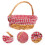 2Pcs Rustic Handwoven Wicker Basket with Handle for Fruit and Snacks 11