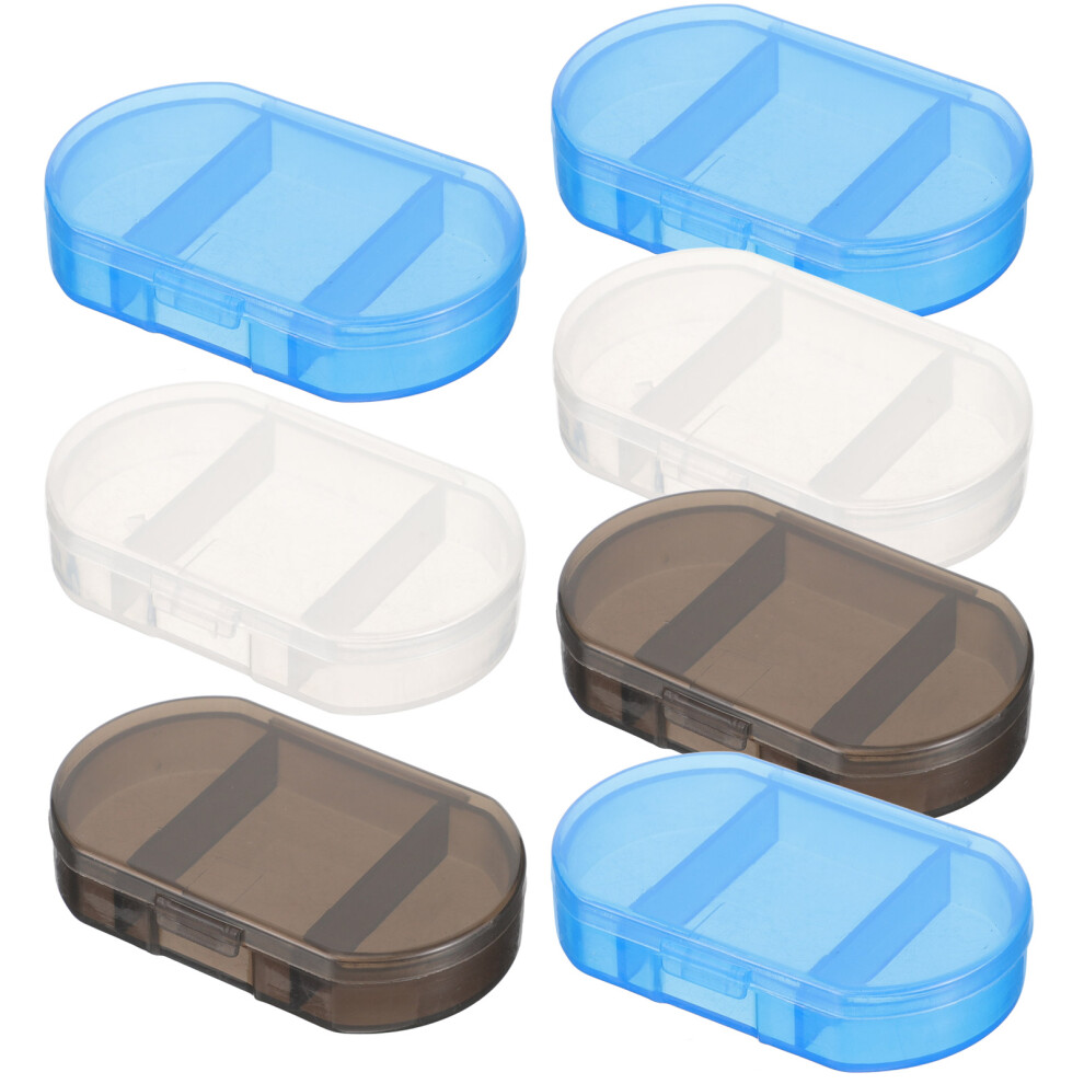 Totority 7Pcs Durable Plastic Medicine Case Airtight Compact Travel Organizer