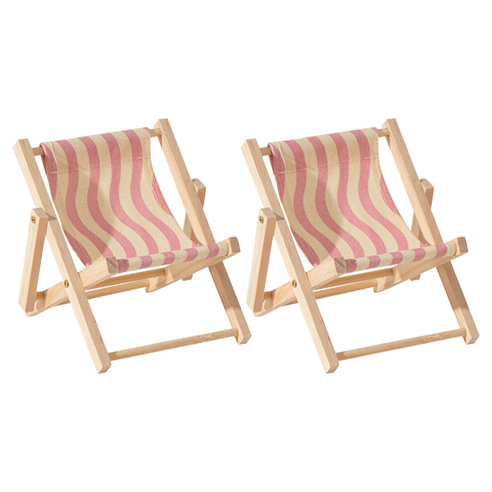 10Pcs Miniature Beach Chair Wooden Phone Stand Portable Desktop Holder 3641285462717