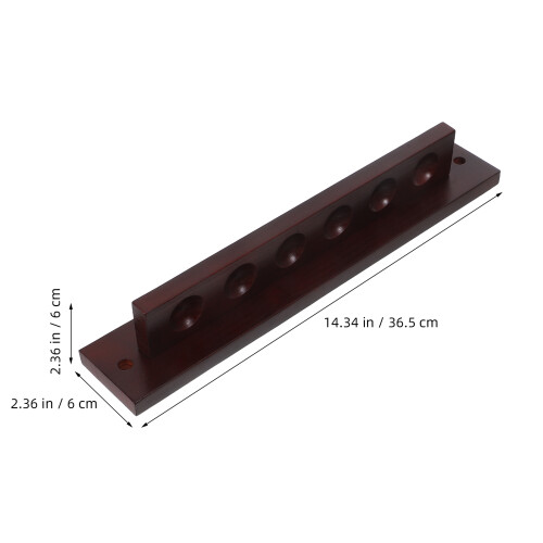 Support Mural Bois Rouge Foncé Rangement Queues Billard Solide 2