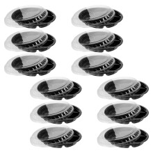 24Pièces Plateau Service Noir Pet Compartimenté Pour Buffet