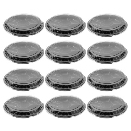 24Pièces Plateau Service Noir Pet Compartimenté Pour Buffet 1