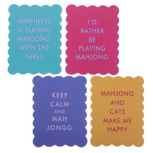 4Pièces Cartes Mélange Mahjong En PVC Résistantes Aux Bords Stylisés
