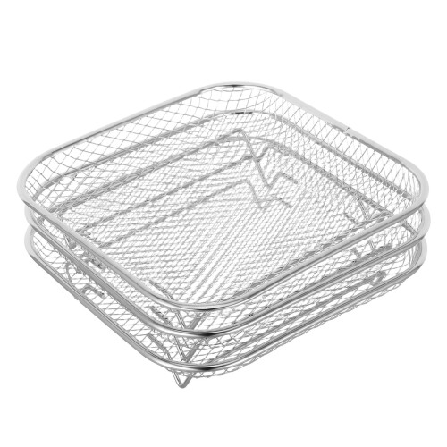 2Sets Stackable Stainless Steel Air Fryer Drying Shelves for Home Use 1
