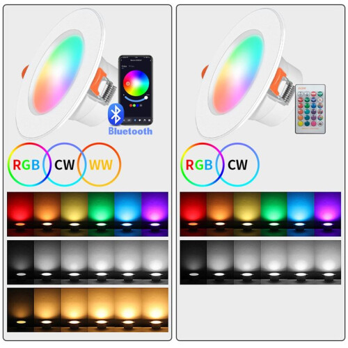 Tuya   LED Downlight LED Lamp Bulb Dimmable RGB RF 2.4G Remote Group Control Led Spot Light 10W 1