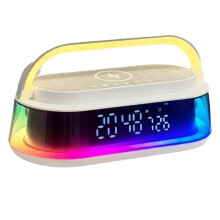 Speaker with Wireless Charger15 W , LED Night Light 20W Sound Box for Bedroom Office Home Desk Bedside