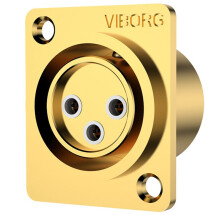 Viborg Pure Copper Gold Panel Mount Socket 3pin Male Female XLR Balanced Plug Headphone AMP DIY CF203G