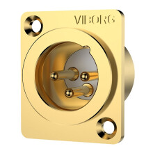 Viborg Pure Copper Gold Panel Mount Socket 3pin Male Female XLR Balanced Plug Headphone AMP DIY CM203G