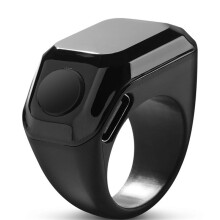 APP Ring Counter Digital Display Counter Counting Ring Reminder Wearable Tasbih Zikr Ring Black
