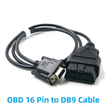 J1962 12V 24V OBD Cable 100CM 16 Pin Male to DB9 Female VGA D-Sub 9 Pin OBDII Adapter RS232 Serial Port OBD2 Cable
