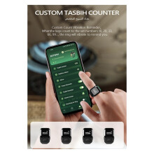 APP Ring Counter Digital Display Counter Counting Ring Reminder Wearable Tasbih Zikr Ring Black