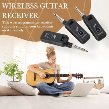 2.4Ghz Wireless Guitar System Rechargeable Wireless Guitar Transmitter Receiver for Guitar Musical Instrument 1 to 2