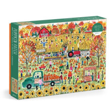 Galison Kürbisfeld - 1000 Teile Michael Storrings Puzzle mit Kunstwerk eines Kürbisfelds im Herbst