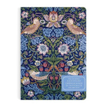 William Morris Strawberry Thief Handmade Embroidered B5 Journal by Wil