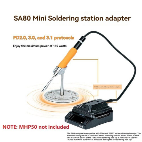 Miniware SA80 Lödstationsmodul Svetskolvsadapterhandtag 5-Polig för MHP50  Värmeplattaförvärmare, MHP50 Ingår Ej 2