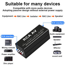 Audio Noise Filter Ground Loop Isolator for RCA Eliminate Hum Buzz Static Car Home Stereo System Car Audio Filter
