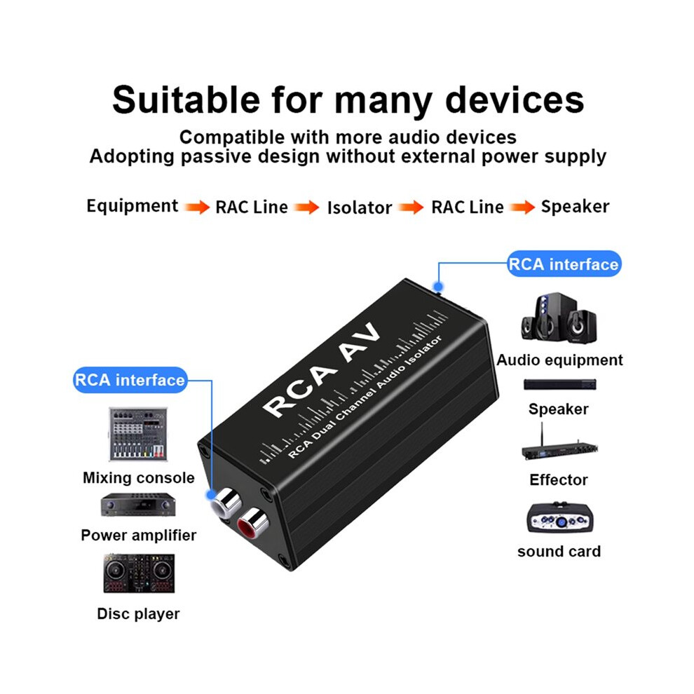 Audio Noise Filter Ground Loop Isolator For Rca Eliminate Hum Buzz Static Car Home Stereo System Car Audio Filter 4712949501208