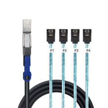 External SAS HD SFF-8644 with IC to 4 7P Female Hard Disk Server Cable High Speed Data Transfer