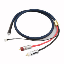 OFC Silver Plated with Shielding 5DIN MALE to RCA U Spade Plug Audio Phono Tonearm Cable with Ground Wire