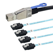 External SAS HD SFF-8644 with IC to 4 7P Female Hard Disk Server Cable High Speed Data Transfer