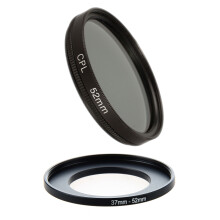 2 Pcs Accessories: 1 Pcs Camera Lens Filter Step 37Mm to 52Mm Adapter & 1 Pcs 52Mm Circular Polarising CPL Filter, for 650D 700D