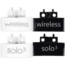 2 Pair Hinge Replacement Headband Connector Hinge Clip Cover for Solo 3 Wireless A1796, White & Bright Black
