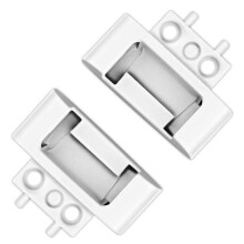 2 Pair Hinge Replacement Headband Connector Hinge Clip Cover for Solo 3 Wireless A1796, White & Bright Black