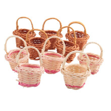 10 Piezas Cestas Cestas Tejidas con Asas Macetas Contenedores de ArtíCulos Diversos Organizador de Maquillaje para Accesorio de Foto Cestas