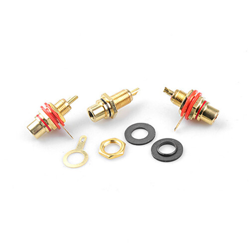 4Pair/8Pcs Gold Plated RCA Jack Connector Panel Mount Chassis Audio Socket Plug Bulkhead with NUT Solder CUP 2