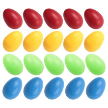 20Pcs Shaker Eggs Plastic Musical Egg Shaker with 4 Colors Kids Maracas Egg Percussion Toys