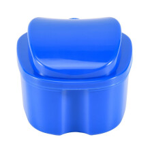 Dark  Denture Case, Denture Cup with Strainer, Denture Bath Box False Teeth Storage Box with Basket Net Container Holder for Travel
