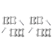 4 PCS Double Antenna Mast Clamp V Jaw Block with Bolts Mast to Mast Clamp,Patio Umbrella Holder Heavy Duty Pole to Pole