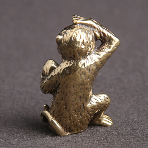Bronze  Monkey Statue Monkey Statue Landscape Accessories, Tea Table, Desk Antique Small Bronze Ware 2