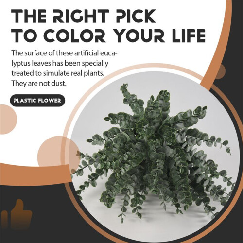 36 Pieces of Eucalyptus Stems Artificial Eucalyptus Leaf Stems True Gray Green Touch Leaf Branches 2