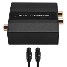 Optical to RCA Converter Audio Converter Digital to Analog Audio Coaxial to RCA Adapter 3.5mm AUX with Optical Cable