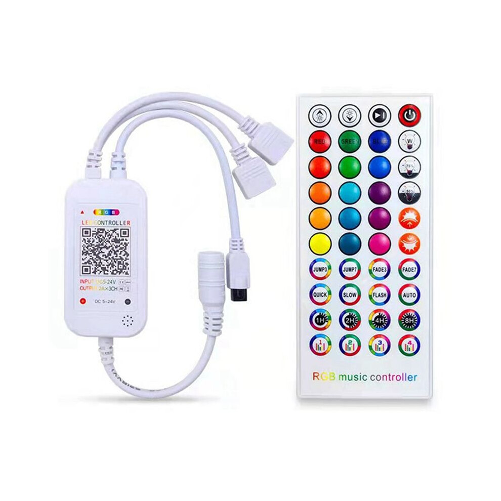 Dc5-24V Led Controller+40 Keys Remote Control App Control And Music Sync Rgb Ir Rf For 5050 3528 Rgb Led Light 6031271081386