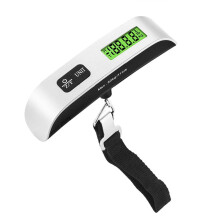 Bilancia Digitale LCD da Appendere per Valigie e Bagagli con Cintura per Strumento Elettronico per Pesare 50 Kg/110 Lb, Nero