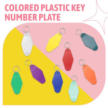 40Pcs Vintage Motel Keychains 20 Colors Hotel Keychains Blank Heat Transfer Ornament for Sublimation Vinyl DIY Making