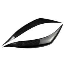 Car Real Carbon Fiber Front Headlight Cover  Light Lamp Eyelid Eyebrow Trim for   2011-2013