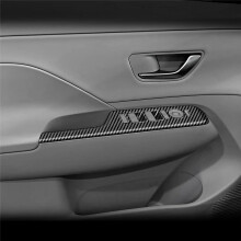 Car Door Armrest Cover Panel for 2024+ Window Glass Lift Button Trim Frame Carbon Fiber Pattern