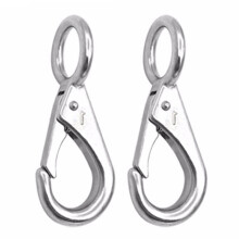 2 Pezzi nel Acciaio Inossidabile 316 Rigido Caricato con Occhiello Fisso Clip un Molla Moschettone Moschettone Accessori Hardware Marini per Barche