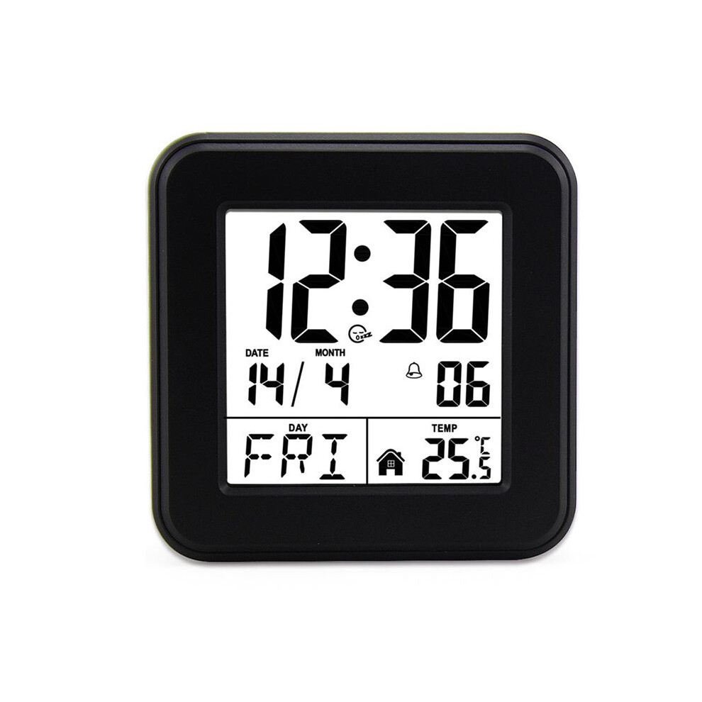 Perpetual Calendar Alarm Clock,Bedside Voice-Activated Clock With Backlight,Clock For The Elderly With Temperature Black 6134130618324