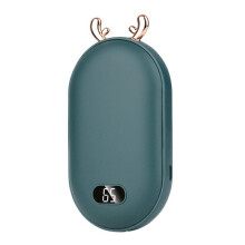 2 in 1 Pocket Hand Warmers Battery 5200mAh Hand Warmers Digital Display Adjustable Hand Warmer Winter Gift Green