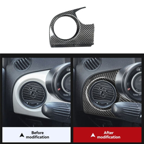 Driver'S Side Instrument Panel Air Vent Decorative Frame for  Abarth 500 595 2012-2015 Interior Modification Black 1