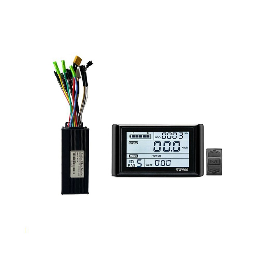 36V 48V 750W 1000W Three-Mode 12 Tubes Brushless 30A Controller Throttle Brake Kit With Led Sw900 Display E-Bike Parts 4713184316367