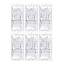 6PCS Hanging Vacuum Storage Bags for Clothes Vacuum Space Saver Bags for Clothes with Hanger Hook